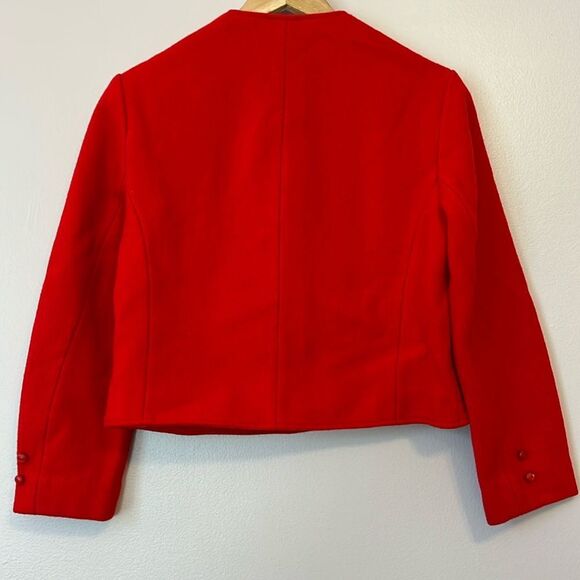 Pendleton Vintage Button Up Jacket 90s Blazer Wool Red Sz 8 Retro Academia Fall - Picture 2 of 10